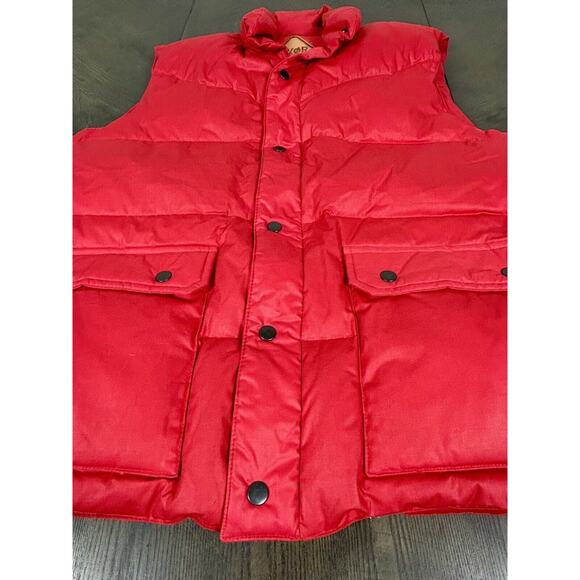 Vintage SKOR Adventure Outdoor Gear Goose Down Puffer Vest Red Size XL - Picture 3 of 12